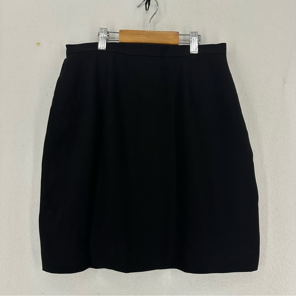 Vintage Lined Black Pencil‎ Skirt Womens 8 Petite Black